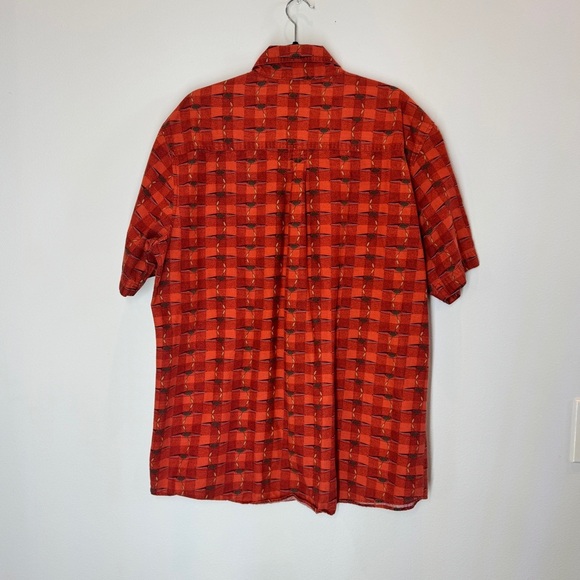 Woolrich Red “Brick Kayaks” Casual Button Down Shirt Large - Picture 2 of 14